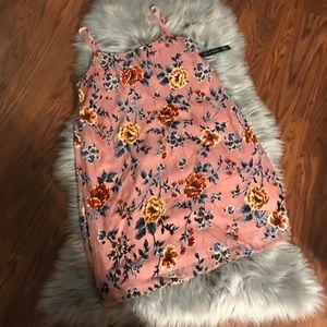 Velvet Floral Slip Dress